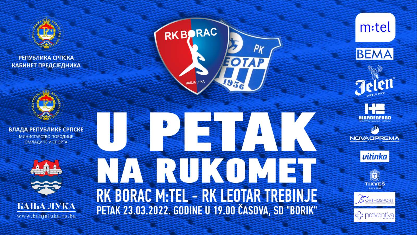 RK Borac M:tel vs RK Leotar Premijer liga BiH 21.kolo seyona 2021/22