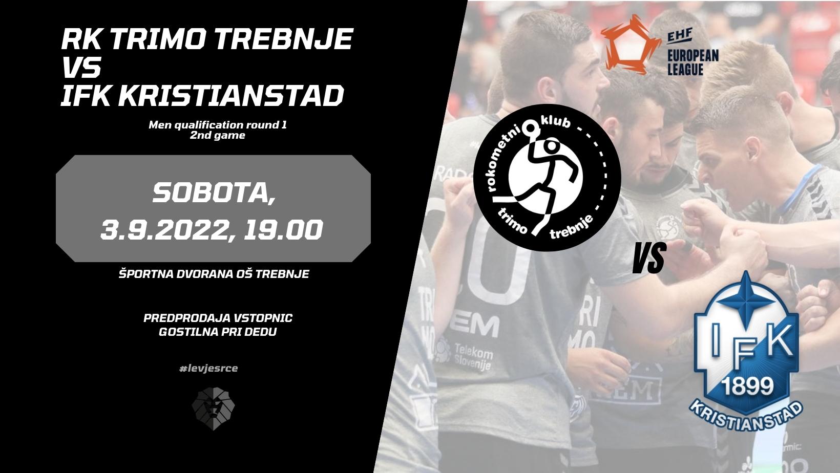 Trimo Trebnje vs IFK Kristianstad evanš prvog kola kvalifikacija za EHF Europsku ligu