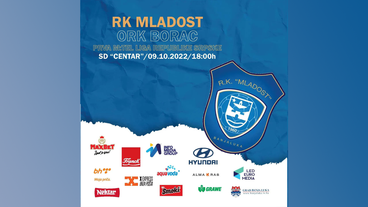 RK Mladost vs ORK Borac Prva M:tel liga RS 3.kolo sezona 2022/23