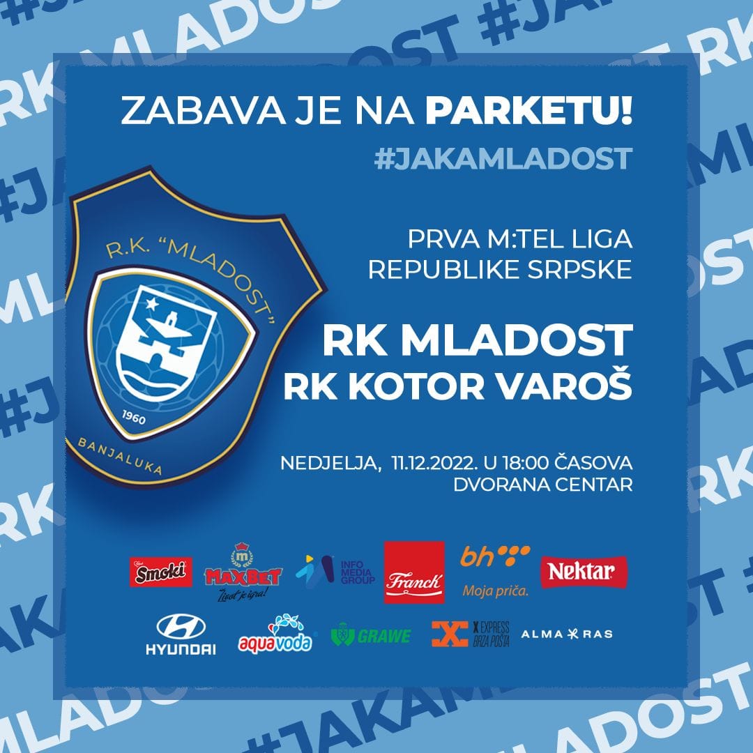 RK Mladost vs RK Kotor Varoš M:tel prva liga RS 11.kolo sezona 2022/23