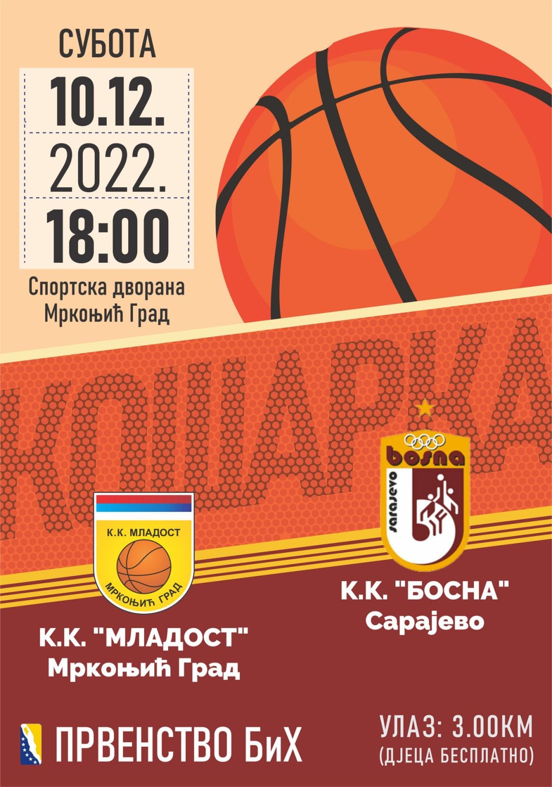 KK Mladost vs KK Bosna Meridianbet - 6. kolo - KSBIH - 2022/2023