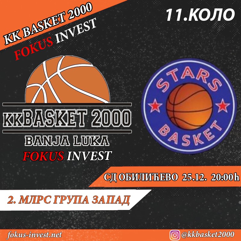 KK Basket 2000 vs Stars Basket 2. MLRS Grupa zapad 11.kolo sezona 2022/23