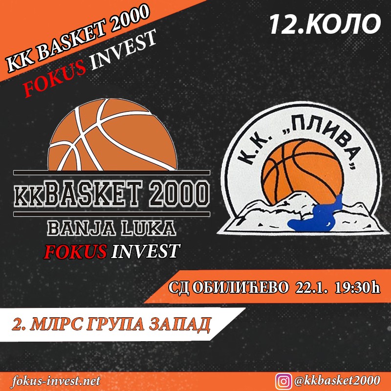 KK Basket 2000 vs KK Pliva 2.MLRS grupa zapad 12.kolo sezona 2022/23