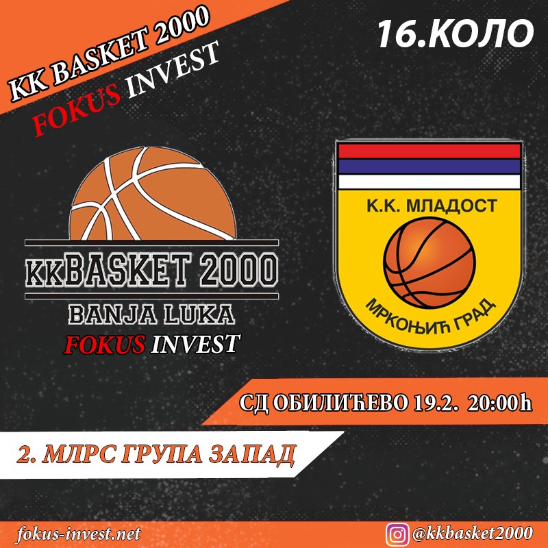 KK Basket 2000 vs KK Mladost 2.MLRS grupa zapad 16.kolo sezona 2022/23