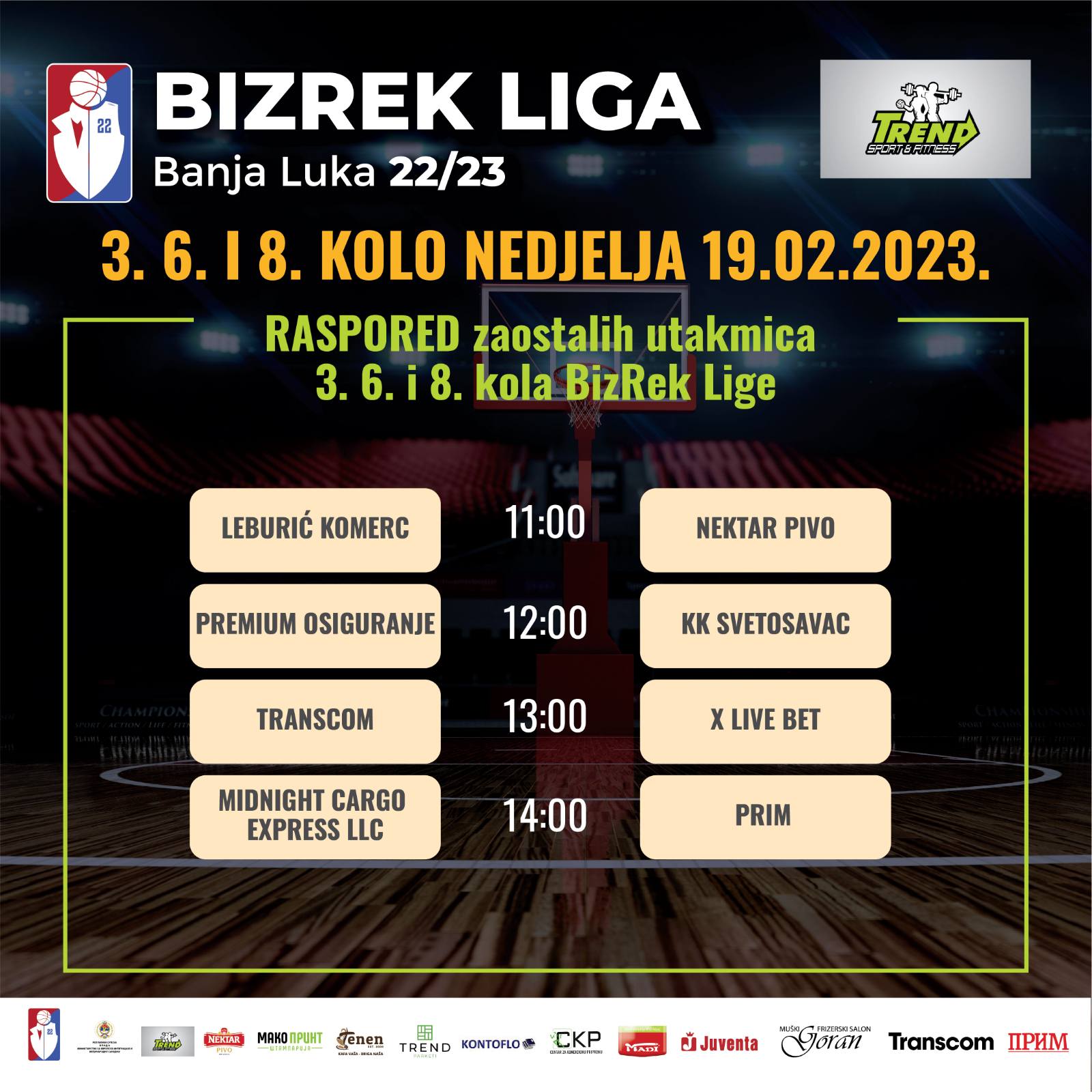 BizRek Liga Banja Luka 2022/23 zaostale utakmice 3,6,8 kola