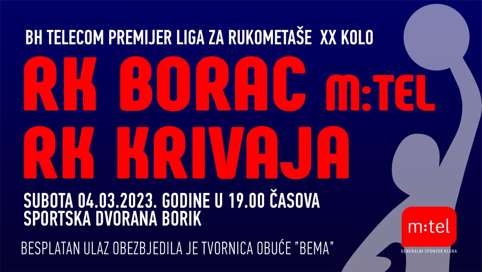 RK Borac vs RK Krivaja BH Telekom premijer liga 20.kolo sezona 2022/23